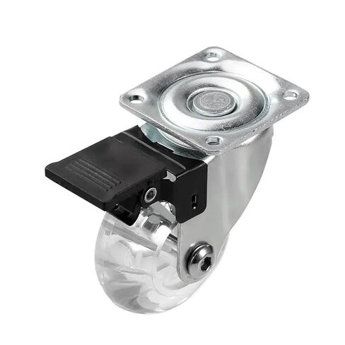 4 Pcs/Lot 2 Inch Casters Transparent Crystal Wheel with Brake Furniture Universal Multi Specification Cabinet Pull(2 Inch-Flat-Brake) in Saudi Arabia