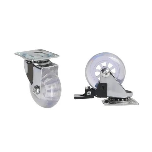 4 Pcs/Lot 2 Inch Casters Transparent Crystal Wheel with Brake Furniture Universal Multi Specification Cabinet Pull(2 Inch-Flat-Brake) in Saudi Arabia