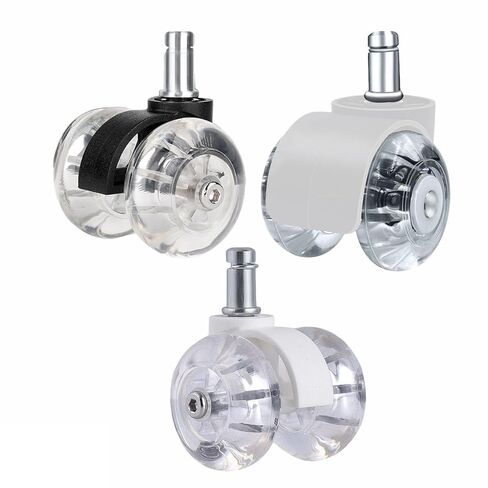 Computer Office Chair Casters Polyurethane Floor Wheels Universal Replacement Casters 2.5 Inch Pi Office Chair Wheels(Black A) in Kuwait