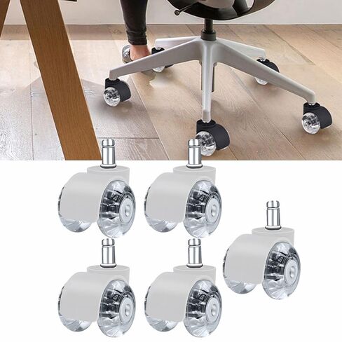 Computer Office Chair Casters Polyurethane Floor Wheels Universal Replacement Casters 2.5 Inch Pi Office Chair Wheels(Black A) in Saudi Arabia
