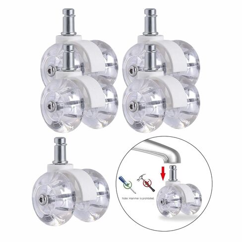 Computer Office Chair Casters Polyurethane Floor Wheels Universal Replacement Casters 2.5 Inch Pi Office Chair Wheels(Black A) in Saudi Arabia