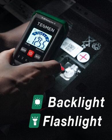 مقياس رقمي متعدد TM-510، عدد 4000، قياس ذكي، مقياس الفولتميتر ذاتي المدى؛ جهاز اختبار الجهد الكهربي مع وظيفة الجهد الكهربي غير المتصل، يقيس جهد التيار المتردد/المستمر والمقاومة والاستمرارية - أخضر in Kuwait