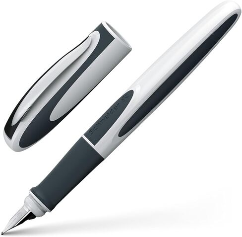 Schneider Ray Fountain Pen M (Medium), Refillable, Dark Blue/Light Gray Barrel, Royal Blue Erasable Ink Cartridge, Pack of 1 Pen (168203) in Kuwait