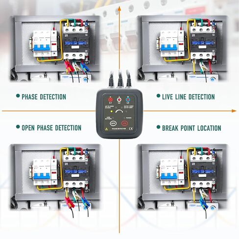 جهاز اختبار تسلسل الطور غير المتصل ETCR1000C من ETCR، مقياس دوران الطور، تيار متردد 70-1000 فولت، قطر السلك 0.06-0.6 بوصة in Kuwait