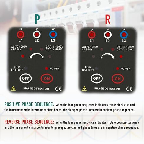 جهاز اختبار تسلسل الطور غير المتصل ETCR1000C من ETCR، مقياس دوران الطور، تيار متردد 70-1000 فولت، قطر السلك 0.06-0.6 بوصة in Kuwait