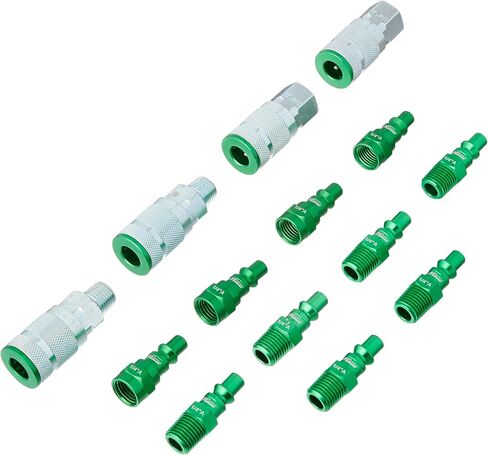 Colorfit by Milton Coupler & Plug Kit (A-Style) مع مصدات المطاط-1/4 "NPT Connect Hose Bittings لأدوات وضواغط الهواء-14 قطعة in Saudi Arabia