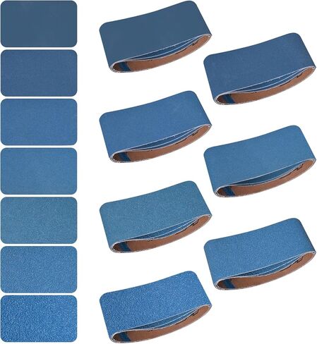 2x72 Inch Grinding Belts 10 Pcs 5 Grits Sizes (2 Each of 80/120/150/240/400 Grits) Heavy Duty Belt Sander Zirconia Sanding Belt Sander Paper for Wood, Metal, Stainless Steel, and Furniture in Saudi Arabia