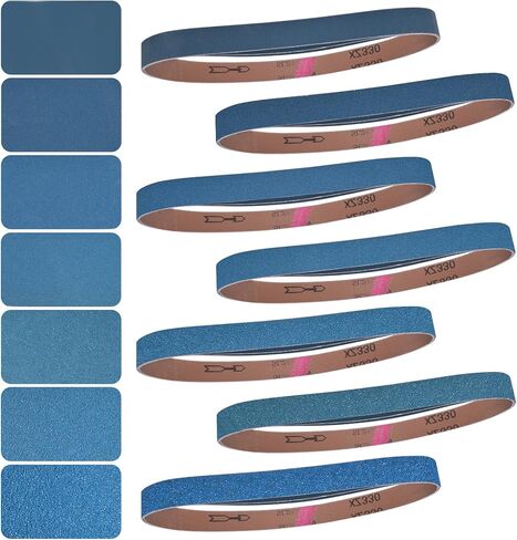 2x72 Inch Grinding Belts 10 Pcs 5 Grits Sizes (2 Each of 80/120/150/240/400 Grits) Heavy Duty Belt Sander Zirconia Sanding Belt Sander Paper for Wood, Metal, Stainless Steel, and Furniture in Saudi Arabia
