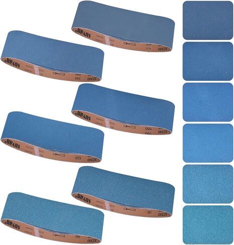 2x72 Inch Grinding Belts 10 Pcs 5 Grits Sizes (2 Each of 80/120/150/240/400 Grits) Heavy Duty Belt Sander Zirconia Sanding Belt Sander Paper for Wood, Metal, Stainless Steel, and Furniture in Saudi Arabia