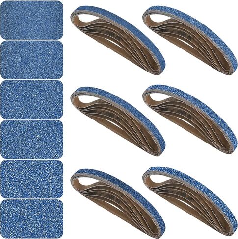 2x72 Inch Grinding Belts 10 Pcs 5 Grits Sizes (2 Each of 80/120/150/240/400 Grits) Heavy Duty Belt Sander Zirconia Sanding Belt Sander Paper for Wood, Metal, Stainless Steel, and Furniture in Saudi Arabia