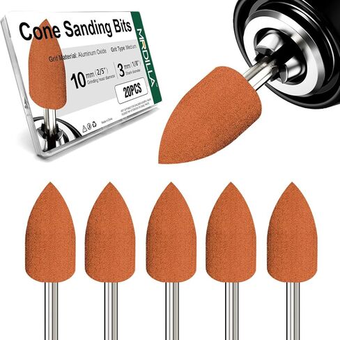 20 Pcs Bullet Shape Grinding Stone Bits, 1/8" Shank Aluminum Oxide Mounted Points for Dremel Rotary Tools in Saudi Arabia