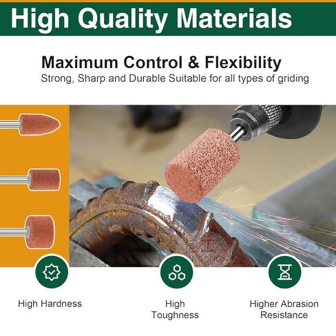 20 Pcs Bullet Shape Grinding Stone Bits, 1/8" Shank Aluminum Oxide Mounted Points for Dremel Rotary Tools in Saudi Arabia