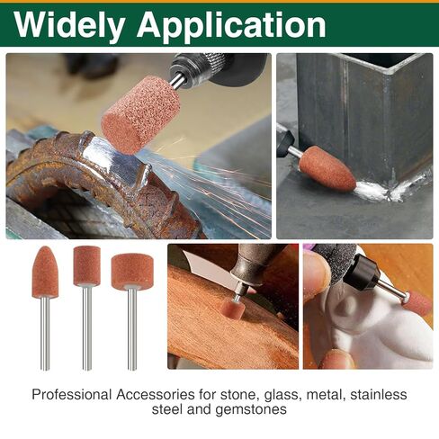 20 Pcs Bullet Shape Grinding Stone Bits, 1/8" Shank Aluminum Oxide Mounted Points for Dremel Rotary Tools in Saudi Arabia