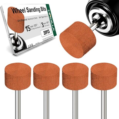 20 Pcs Bullet Shape Grinding Stone Bits, 1/8" Shank Aluminum Oxide Mounted Points for Dremel Rotary Tools in Saudi Arabia