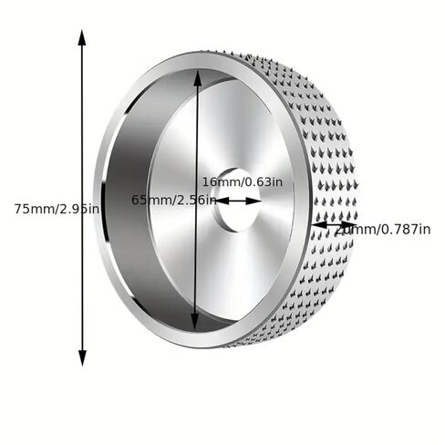 1pc Steel Grinding Wheel for Angle Grinder, 2.95 Inch Dia Wood Carving Disc, Durable Dense Spikes Design, Woodworking Shaping and Sanding Tool Attachment in Saudi Arabia