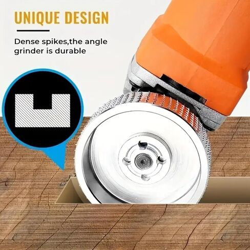1pc Steel Grinding Wheel for Angle Grinder, 2.95 Inch Dia Wood Carving Disc, Durable Dense Spikes Design, Woodworking Shaping and Sanding Tool Attachment in Saudi Arabia