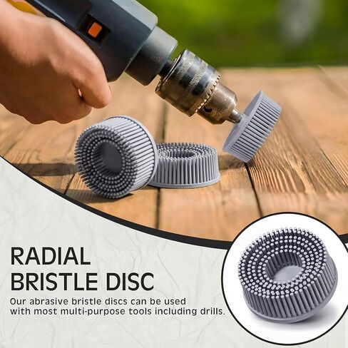 Acellegic 10 Pcs 2 Inch Bristle Disc Grit 120# Abrasive Coating Removal Disc White Deburring Electric Brush Tapered Coarse Bristle Brush for Metal in Saudi Arabia