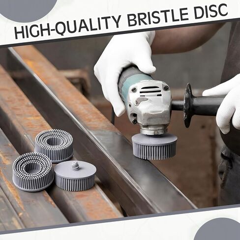 Acellegic 10 Pcs 2 Inch Bristle Disc Grit 120# Abrasive Coating Removal Disc White Deburring Electric Brush Tapered Coarse Bristle Brush for Metal in Saudi Arabia