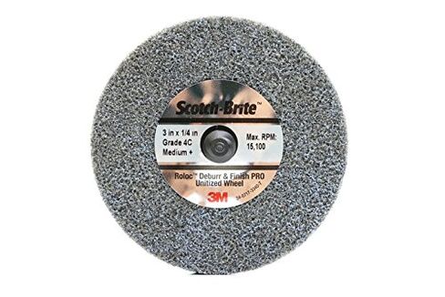 عجلة التغيير السريع الموحدة 3M Scotch-Brite DP-UR من السيراميك الموحد Roloc Deburr and Finish PRO TR - ملحق التغيير السريع - قطر 3 بوصات - سمك 1/4 بوصة - 77116 [السعر لكل عجلة] in Kuwait