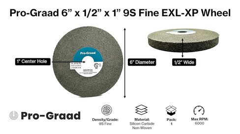 EXL XP Convolute Deburring Polishing Wheel - 8" x 1" x 3" 9S Fine Silicon Carbide - Professional Grade - Metal Deburring, Finishing and Polishing Wheel – 60307-1 Pack in Saudi Arabia