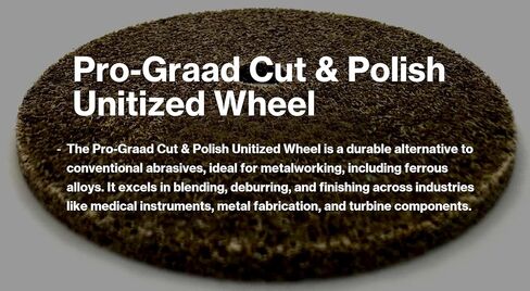 Pro-Graad 5 Pack 3" x 1/8" x 3/8" 7A MED Cut & Polish Unitized Wheel – Durable, Aggressive for Tough Blending, Finishing & deburring Stainless, Carbon Steel & high-Nickel alloys, 17250 in Saudi Arabia