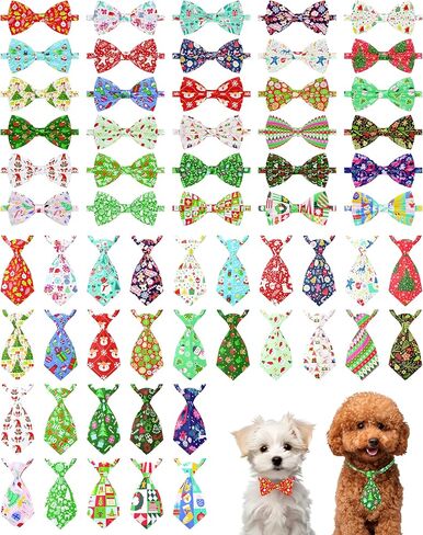 PET Show 60 حزمة كبيرة الكلب من ذوي الياقات البيضاء وروابط الرقبة بالرقم باو باو العظم القابل للتعديل للكلاب الكبيرة المتوسطة لطيفة عيد ميلاد القوس الزفاف حفلات العطلة إكسسوارات للحيوانات الأليفة in Kuwait