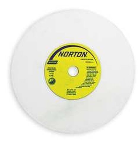 Norton 8 Inch Diameter Type T-1 Vitrified Straight Grinding Wheel, 1-1/4 Inch Arbor, 1/2 Inch Thick, I Hardness, 60 Grit, 38A Grain Structure in Saudi Arabia