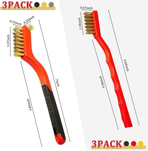6Pcs Wire Brush Set, Stainless Steel Wire Brushes for Cleaning with Curved Handle Grip for Rust Removal, Dirt, Paint Scrubbing in Saudi Arabia