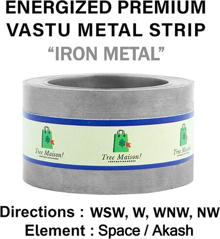 TREE MAISON CORONATING HOMES Vastu Iron Strip | العرض-1 بوصة | المقياس- 0.2 ملم | الطول - 12 قدمًا تقريبًا | موازنة المنطقة |تصحيح المرحاض | المدخل الرئيسي | علاج الشريط | عبوة من 1 in Kuwait