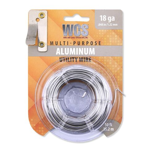 WCS Wire Aluminum Utility Wire 18 Gauge | Lightweight Bendable Support | Corrosion Resistant Aluminum Material | 50 ft Dispenser .048 in in Saudi Arabia