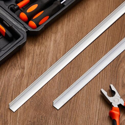 Blulu 2 Pcs Aluminum Angle Stock 48" Long x 1 1/2" Wide x 1/8" Thick, Aluminum Angle Iron Trim Angled Metal Bar in Kuwait