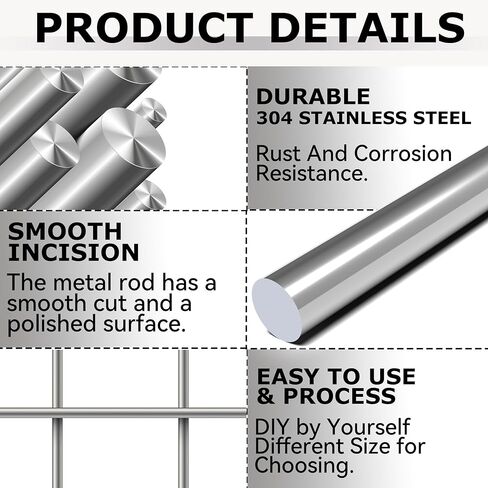 YOXMULK 20pcs 2.5MM X 300MM 304 Stainless Steel Round Rods,Metal Solid Shaft Rods (20, 2.5MM X 300) in Saudi Arabia