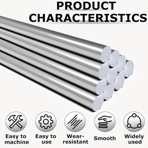 YOXMULK 20pcs 2.5MM X 300MM 304 Stainless Steel Round Rods,Metal Solid Shaft Rods (20, 2.5MM X 300) in Saudi Arabia