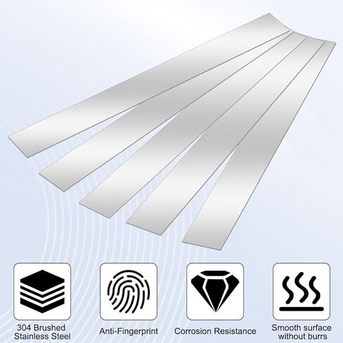 10 Pcs Sheet Metal Strips,12'' Length,1'' Width, 0.02'' Thickness,Thin Flat Metal Strips, 304 Stainless Steel Gap Filler, SS Strip, Shim Stock Sheets, Steel Machine Shim in Kuwait