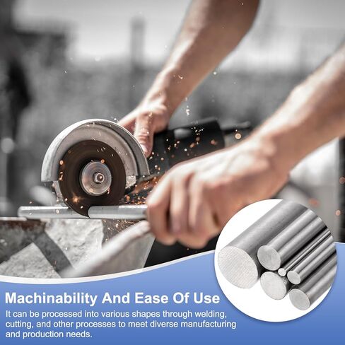 MECCANIXITY 4 قطع قضيب دائري من التيتانيوم، قطر 0.2 بوصة (5 مم) طول 8 بوصة GR5 معدن صلب TC4 قضيب دائري من التيتانيوم لطراز الطائرة والسيارات والسفن DIY Craft in Kuwait