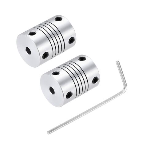 uxcell 2Pcs 6mm to 6mm Aluminum Alloy Shaft Coupling L25xD19 Flexible Coupler Beam for 3D Printer CNC Machine DIY Encoders and Motors Shaft,Silver in Saudi Arabia