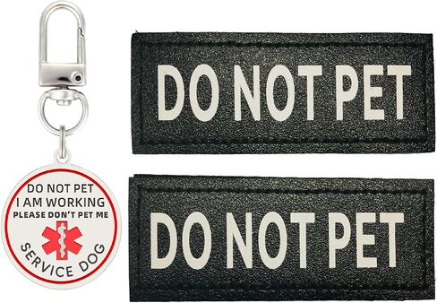 Do Not Pet Service Dog ID Tag, Double Side Engraved Medical Alert Symbol Easily Attach to Collar, Harness (Small-0.98 inch) in Kuwait