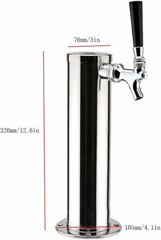 صنبور واحد مشروع أبراج البيرة برج البيرة موزع الفولاذ المقاوم للصدأ 3 بوصة قطر مشروع Kegerator برج البيرة موزع عدة لشريط المنزل in Saudi Arabia