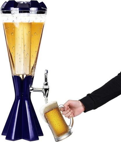 SERdeerCH 3L Wooden Beer Tower Dispenser Drink Built in stainless steel liner, which can hold beer, red wine, white liquor, cocktails, etc Removable Easy to Clean Keg Tag for Party in Saudi Arabia