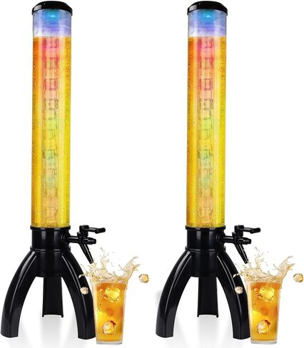 SERdeerCH 3L Wooden Beer Tower Dispenser Drink Built in stainless steel liner, which can hold beer, red wine, white liquor, cocktails, etc Removable Easy to Clean Keg Tag for Party in Saudi Arabia