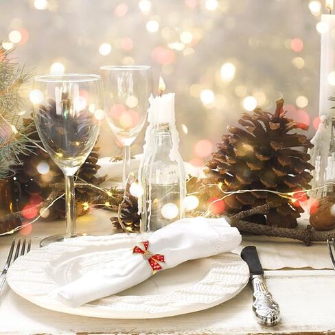 KPOSIYA Christmas Napkin Rings Set of 12, Napkin Rings Holders for Dining Table Setting - Wedding Receptions, Thanksgiving and Home Kitchen for Casual or Formal (Hun he Ring 12) in Saudi Arabia