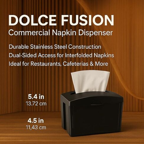 Dulce Fusion Tabletop Comercial Napkin Dispenser (Servilleteros para Restaurantes) - Stainless Steel Comercial Holder for Interfold Napkins - Dual - Sided Acces in Saudi Arabia