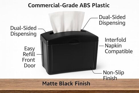 Dulce Fusion Tabletop Comercial Napkin Dispenser (Servilleteros para Restaurantes) - Stainless Steel Comercial Holder for Interfold Napkins - Dual - Sided Acces in Saudi Arabia