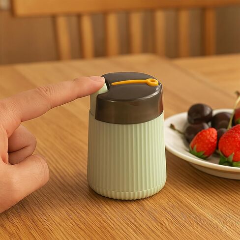 Automatic Toothpick Dispenser Holder, Plastic Toothpick Box, Release Press-type Tooth Pick Holder Dispenser, Dental Floss Box, Toothpicks Container for Home Bathroom Kitchen Storage(Green) in Saudi Arabia