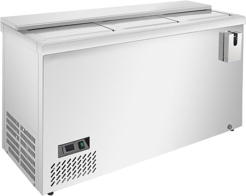 مبرد زجاجات Rockitch التجاري، مبرد بار خلفي كبير من الفولاذ المقاوم للصدأ مقاس 59 بوصة، ثلاجة بيرة تجارية مقاس 14.5 قدم مكعب للمطعم والبار in Kuwait