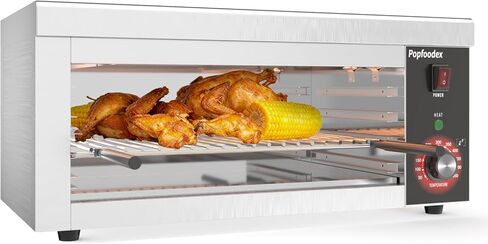 Popfoodex Salamander Broiler, 1500W Electric Cheese Melter w/ 550°F Heating and Stainless Steal Body, Commercial Broiler w/Removable Crumb Tray, Salamander Grill For Pizza, Grill Steaks, Sandwiches in Saudi Arabia