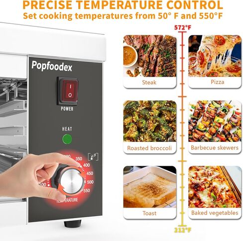 Popfoodex Salamander Broiler, 1500W Electric Cheese Melter w/ 550°F Heating and Stainless Steal Body, Commercial Broiler w/Removable Crumb Tray, Salamander Grill For Pizza, Grill Steaks, Sandwiches in Saudi Arabia