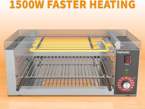 Popfoodex Salamander Broiler, 1500W Electric Cheese Melter w/ 550°F Heating and Stainless Steal Body, Commercial Broiler w/Removable Crumb Tray, Salamander Grill For Pizza, Grill Steaks, Sandwiches in Saudi Arabia