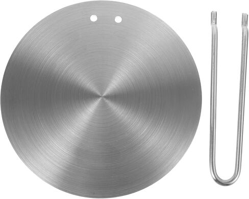 FELTECHELECTR Stainless Steel Induction Cooktop Adapter Plate 18cm Heat Diffuser Detachable Handle for Electric and Gas Stoves Cooking in Kuwait