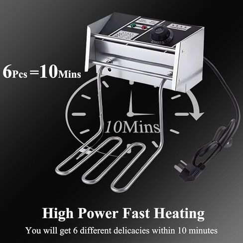طباخ المعكرونة الكهربائي التجاري مع 6 سلال، من الفولاذ المقاوم للصدأ، والتحكم في درجة الحرارة 50-300 درجة مئوية، وآلة طهي المعكرونة 110 فولت للمطعم. in Kuwait